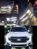 2018-2020 Ford F150 LED Grill Accent Lights Kit | XL, STX, XLT, KR, Lariat, Platinum, Limited LED headlight kit AutoLEDTech Oracle Lighting Trendz Flow Series RGBHaloKits OneUpLighting Morimoto