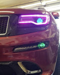 2011-2021 Jeep Grand Cherokee WK2 RGBW Color-Chasing LED DRL Replacement Headlights - Halogen to LED DRL HID Conversion LED headlight kit AutoLEDTech Oracle Lighting Trendz Flow Series RGBHaloKits OneUpLighting Morimoto