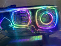 2011-2014 Dodge Charger RGBW Color-Chasing LED Halo Halogen Headlights (Flow Series) LED headlight kit AutoLEDTech Oracle Lighting Trendz Flow Series RGBHaloKits OneUpLighting Morimoto
