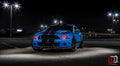 2010-2014 Ford Mustang RGBW Color-Chasing LED DRL Halo Prebuilt Headlights LED headlight kit AutoLEDTech Oracle Lighting Trendz Flow Series RGBHaloKits OneUpLighting Morimoto