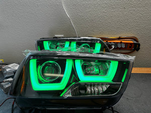 2011-2014 Dodge Charger RGBW Color-Chasing Spec-D LED Halo DRL Headlights (Flow Series) LED headlight kit AutoLEDTech Oracle Lighting Trendz Flow Series RGBHaloKits OneUpLighting Morimoto