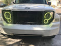 2005-2010 Jeep Commander RGBW Color-Chasing LED Halo Kit LED headlight kit AutoLEDTech Oracle Lighting Trendz Flow Series RGBHaloKits OneUpLighting Morimoto