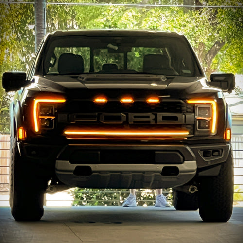 2021-2023 Ford Raptor Amber Orange LED DRL Grill Accent Lights Kit