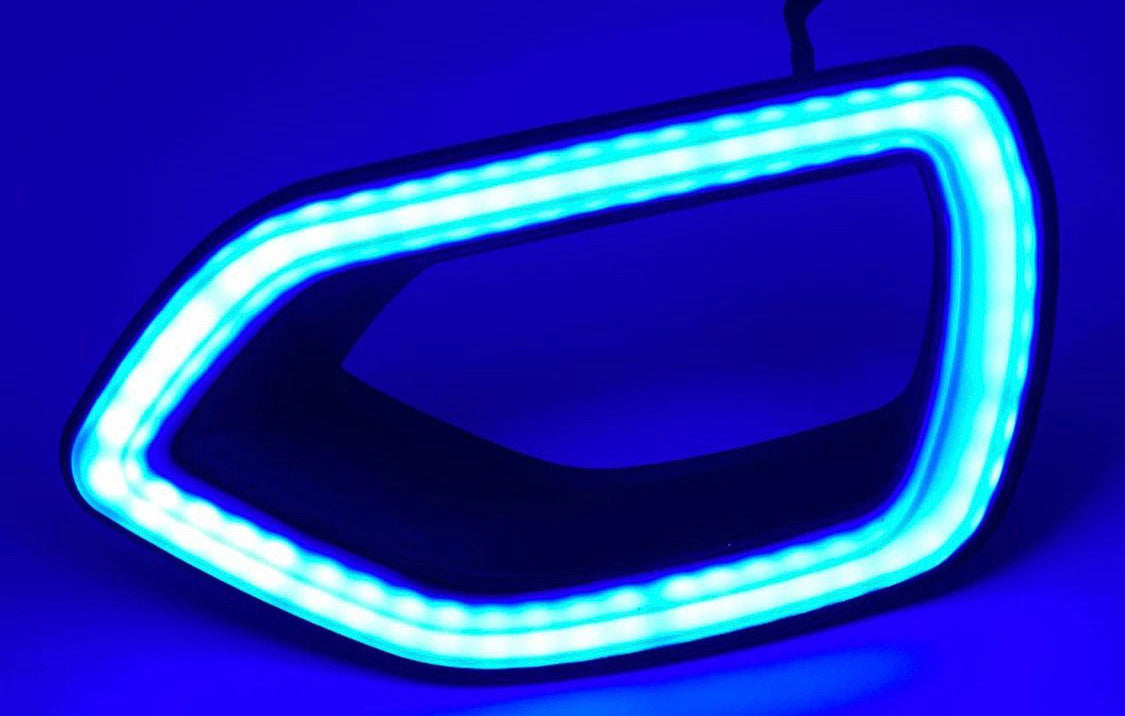 2015-2022 Dodge Charger RGBW Color Chasing LED Illuminated Grill Snorkel Air Intake Light Assembly LED headlight kit AutoLEDTech Oracle Lighting Trendz Flow Series RGBHaloKits OneUpLighting Morimoto