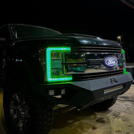 2017-2019 Ford F250 F350 Super Duty RGBW +A LED DRL Boards LED headlight kit AutoLEDTech Oracle Lighting Trendz Flow Series RGBHaloKits OneUpLighting Morimoto