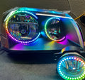 2005-2007 Dodge Magnum RGBW Color-Chasing LED Halo Headlights - (Flow Series) LED headlight kit AutoLEDTech Oracle Lighting Trendz Flow Series RGBHaloKits OneUpLighting Morimoto