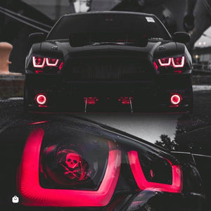 2011-2014 Dodge Charger RGBW Color-Chasing Spec-D LED Halo DRL Headlights (Flow Series) LED headlight kit AutoLEDTech Oracle Lighting Trendz Flow Series RGBHaloKits OneUpLighting Morimoto