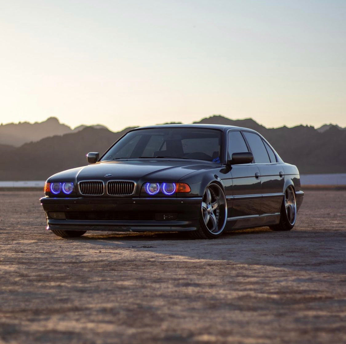 2002-2005 BMW 7 Series Color-Chasing LED Halo Kit LED headlight kit AutoLEDTech Oracle Lighting Trendz Flow Series RGBHaloKits OneUpLighting Morimoto