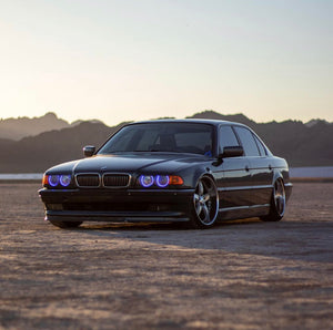 2002-2005 BMW 7 Series Color-Chasing LED Halo Kit LED headlight kit AutoLEDTech Oracle Lighting Trendz Flow Series RGBHaloKits OneUpLighting Morimoto