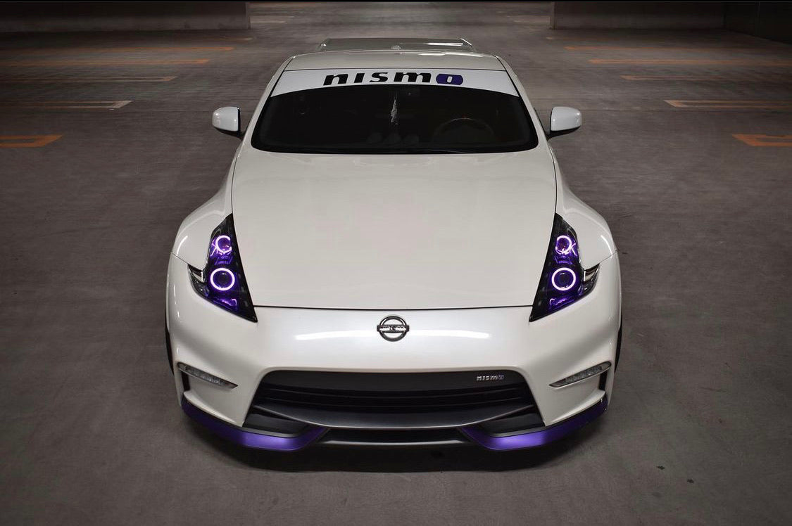 2009-2020 Nissan 370z RGBW Color-Chasing LED Halo Kit LED headlight kit AutoLEDTech Oracle Lighting Trendz Flow Series RGBHaloKits OneUpLighting Morimoto