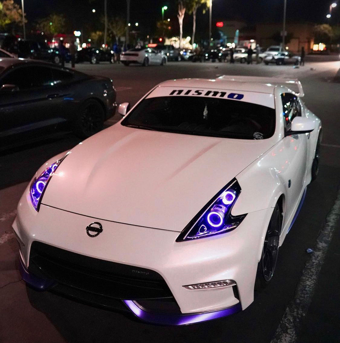 2009-2020 Nissan 370z RGBW Color-Chasing LED Halo Kit LED headlight kit AutoLEDTech Oracle Lighting Trendz Flow Series RGBHaloKits OneUpLighting Morimoto