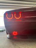 2008-2014 Dodge Challenger RGBW Color-Chasing LED Halo DRL Projector Headlights - 2015+ Style Design LED headlight kit AutoLEDTech Oracle Lighting Trendz Flow Series RGBHaloKits OneUpLighting Morimoto