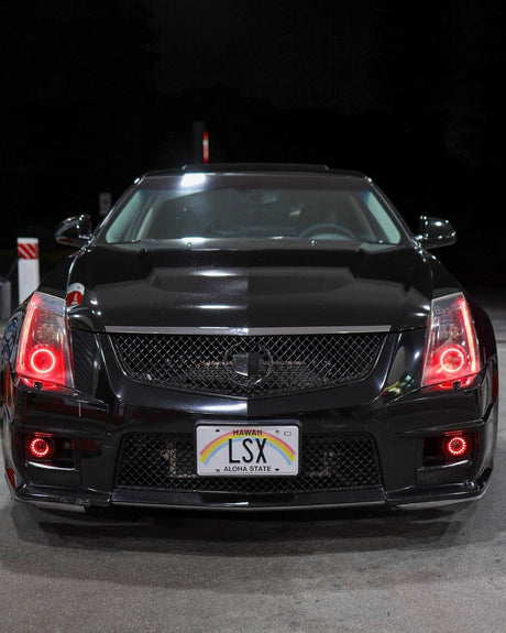 2008-2015 Cadillac CTS CTS-V RGBW Color-Chasing LED Halo DRL Kit LED headlight kit AutoLEDTech Oracle Lighting Trendz Flow Series RGBHaloKits OneUpLighting Morimoto