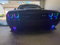 2008-2014 Dodge Challenger RGBW Color-Chasing LED Halo DRL Projector Headlights - 2015+ Style Design LED headlight kit AutoLEDTech Oracle Lighting Trendz Flow Series RGBHaloKits OneUpLighting Morimoto