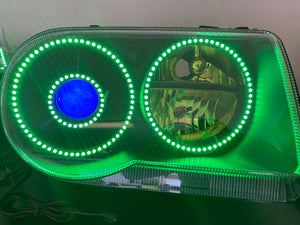 2005-2010 Chrysler 300C/SRT RGBW Color-Chasing Halo Headlights (Flow Series) LED headlight kit AutoLEDTech Oracle Lighting Trendz Flow Series RGBHaloKits OneUpLighting Morimoto