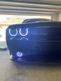 2008-2014 Dodge Challenger RGBW Color-Chasing LED Halo DRL Projector Headlights - 2015+ Style Design LED headlight kit AutoLEDTech Oracle Lighting Trendz Flow Series RGBHaloKits OneUpLighting Morimoto