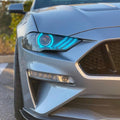 2018-2023 Ford Mustang RGBW Color-Chasing LED DRL Halo Prebuilt Headlights (Flow Series) LED headlight kit AutoLEDTech Oracle Lighting Trendz Flow Series RGBHaloKits OneUpLighting Morimoto