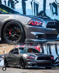 2011-2014 Dodge Charger RGBW Color-Chasing Spec-D LED Halo DRL Headlights (Flow Series) LED headlight kit AutoLEDTech Oracle Lighting Trendz Flow Series RGBHaloKits OneUpLighting Morimoto