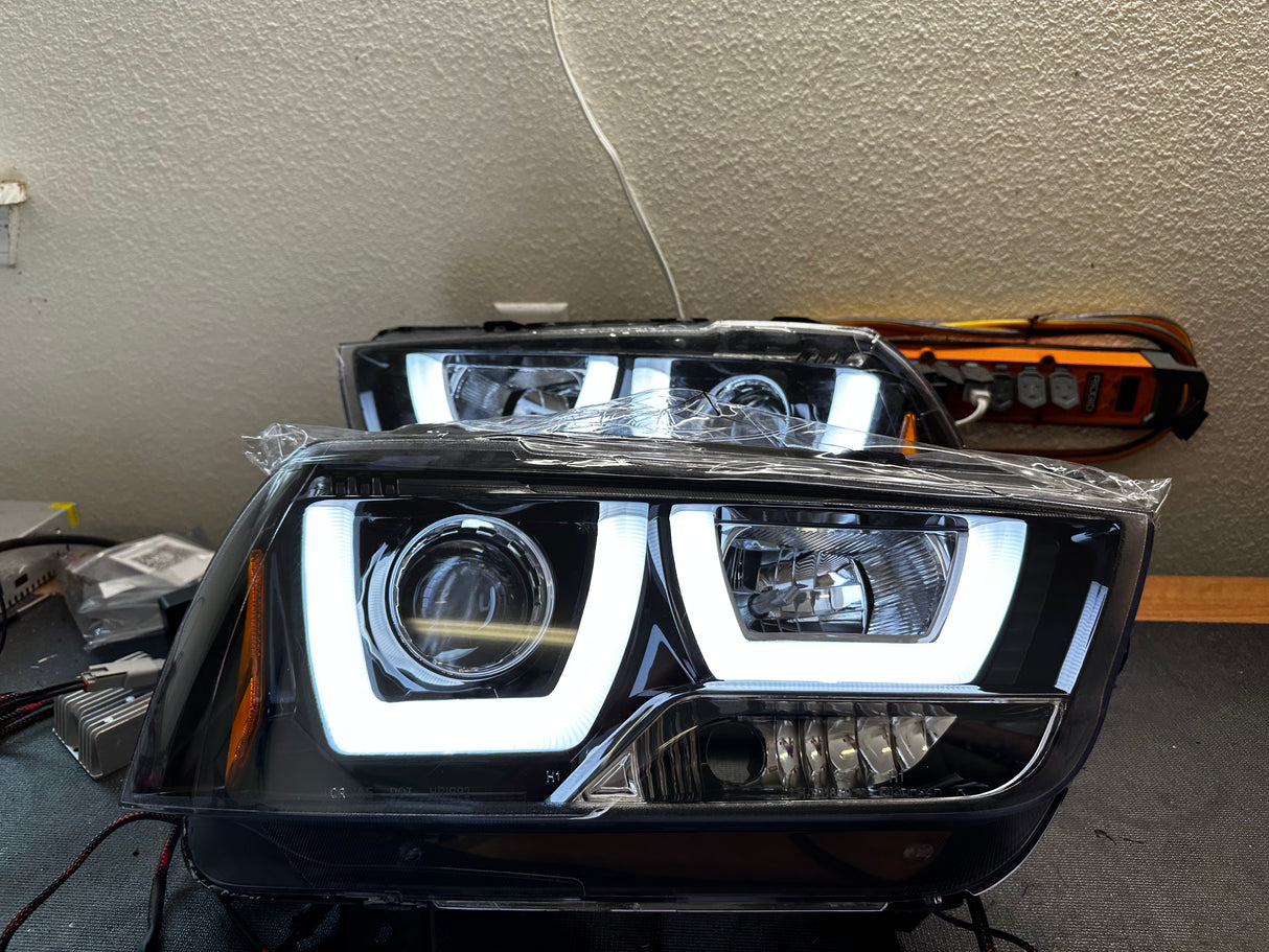 2011-2014 Dodge Charger RGBW Color-Chasing Spec-D LED Halo DRL Headlights (Flow Series) LED headlight kit AutoLEDTech Oracle Lighting Trendz Flow Series RGBHaloKits OneUpLighting Morimoto