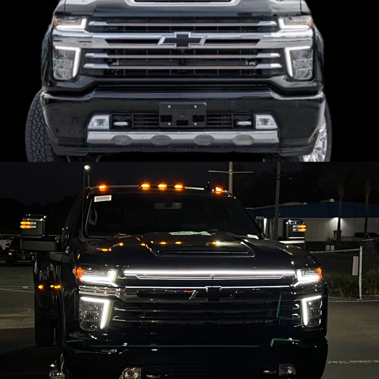 2020-2023 Chevrolet Silverado 2500 3500 HD LED Grill Accent Lights Kit | LT LTZ High Country LED headlight kit AutoLEDTech Oracle Lighting Trendz Flow Series RGBHaloKits OneUpLighting Morimoto