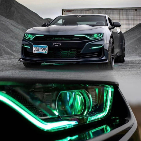 2019-2023 Chevrolet Camaro RS SS RGBW +A LED DRL Boards LED headlight kit AutoLEDTech Oracle Lighting Trendz Flow Series RGBHaloKits OneUpLighting Morimoto