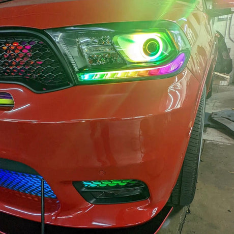 2014-2020 Dodge Durango RGBW Flow Series LED DRL Boards LED headlight kit AutoLEDTech Oracle Lighting Trendz Flow Series RGBHaloKits OneUpLighting Morimoto