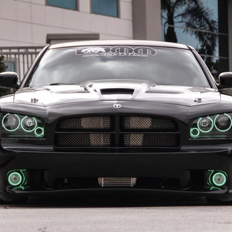 2005-2010 Dodge Charger RGBW Color-Chasing Halo Kit LED headlight kit AutoLEDTech Oracle Lighting Trendz Flow Series RGBHaloKits OneUpLighting Morimoto