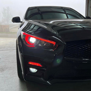 2014-2023 Infiniti Q50 Q70 RGBW Color-Chasing LED DRL Boards LED headlight kit AutoLEDTech Oracle Lighting Trendz Flow Series RGBHaloKits OneUpLighting Morimoto