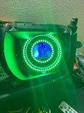 2010-2013 Chevrolet Camaro (Non-RS) RGBW Color-Chasing LED Prebuilt Halo Headlights - (Flow Series) LED headlight kit AutoLEDTech Oracle Lighting Trendz Flow Series RGBHaloKits OneUpLighting Morimoto