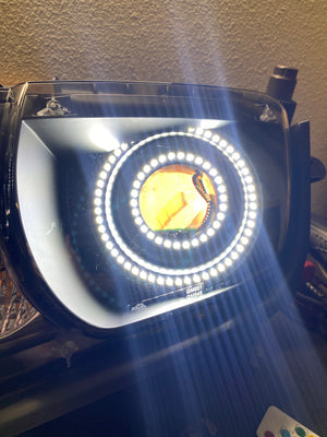 2010-2015 Chevrolet Camaro RS/SS/ZL1 RGBW Color-Chasing LED Prebuilt Halo Headlights - (Flow Series) LED headlight kit AutoLEDTech Oracle Lighting Trendz Flow Series RGBHaloKits OneUpLighting Morimoto