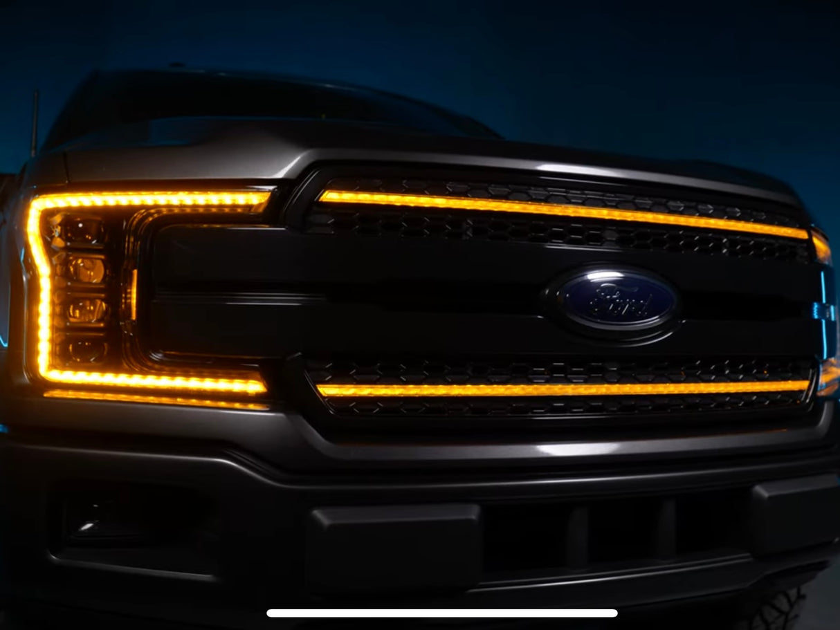 2018-2020 FORD F-150 White or Amber LED DRL Grill Light Assembly LED headlight kit AutoLEDTech Oracle Lighting Trendz Flow Series RGBHaloKits OneUpLighting Morimoto