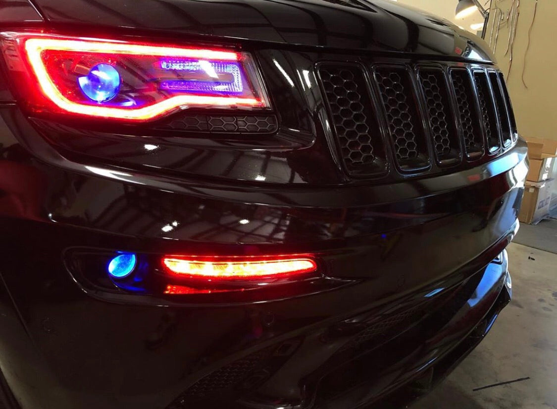 2014-2021 Jeep Grand Cherokee WK2 RGBW Color-Chasing LED DRL Boards LED headlight kit AutoLEDTech Oracle Lighting Trendz Flow Series RGBHaloKits OneUpLighting Morimoto