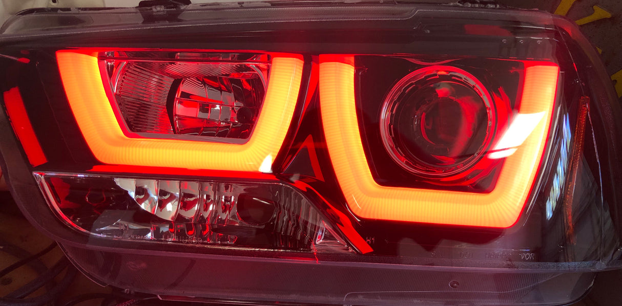 2011-2014 Dodge Charger Spec-D RGBW Color-Chasing LED DRL Boards LED headlight kit AutoLEDTech Oracle Lighting Trendz Flow Series RGBHaloKits OneUpLighting Morimoto