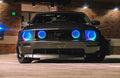 2005-2009 Ford Mustang RGBW Color-Chasing LED Halo Kit LED headlight kit AutoLEDTech Oracle Lighting Trendz Flow Series RGBHaloKits OneUpLighting Morimoto