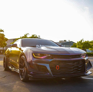 2016-2018 Chevrolet Camaro RGBW Color-Chasing Halo LED DRL Prebuilt Halo Headlights (Flow Series) LED headlight kit AutoLEDTech Oracle Lighting Trendz Flow Series RGBHaloKits OneUpLighting Morimoto