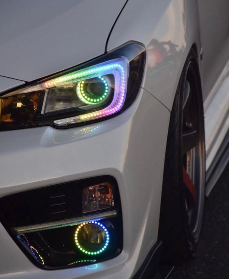 2018-2021 Subaru Impreza WRX STI RGBW Color-Chasing C-Bar LED DRL Board Halo Kit LED headlight kit AutoLEDTech Oracle Lighting Trendz Flow Series RGBHaloKits OneUpLighting Morimoto