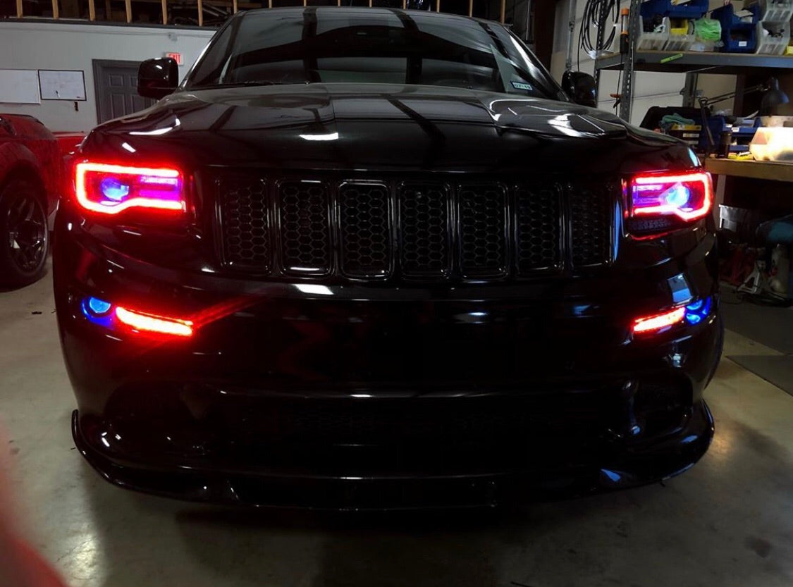 2014-2021 Jeep Grand Cherokee WK2 RGBW Color-Chasing LED DRL Boards LED headlight kit AutoLEDTech Oracle Lighting Trendz Flow Series RGBHaloKits OneUpLighting Morimoto