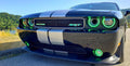 2008-2014 Dodge Challenger RGBW Color-Chasing LED Halo DRL Projector Headlights - 2015+ Style Design LED headlight kit AutoLEDTech Oracle Lighting Trendz Flow Series RGBHaloKits OneUpLighting Morimoto