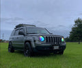 2007-2015 Jeep Patriot RGBW Color-Chasing LED Halo Kit LED headlight kit AutoLEDTech Oracle Lighting Trendz Flow Series RGBHaloKits OneUpLighting Morimoto