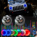 1997-2023+ Jeep Wrangler/Gladiator JK JL JT Prebuilt Color-Chasing LED Halo Headlights LED headlight kit AutoLEDTech Oracle Lighting Trendz Flow Series RGBHaloKits OneUpLighting Morimoto