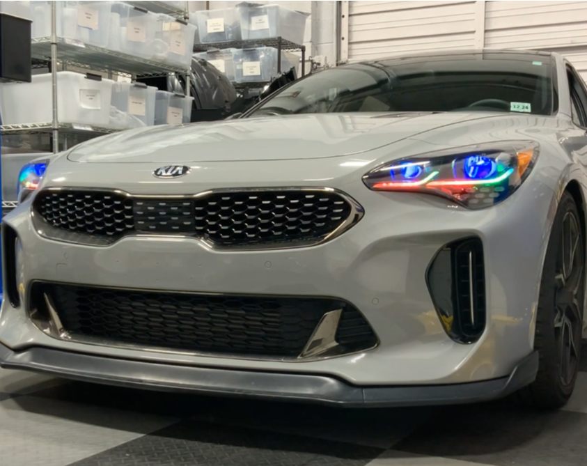 2017-2022 Kia Stinger RGBW Color-Chasing LED DRL Board Kit LED headlight kit AutoLEDTech Oracle Lighting Trendz Flow Series RGBHaloKits OneUpLighting Morimoto