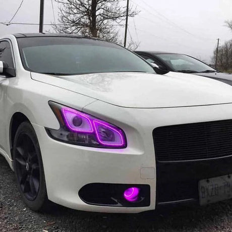 2013-2015 Nissan Altima RGBW Color-Chasing LED Halo Kit LED headlight kit AutoLEDTech Oracle Lighting Trendz Flow Series RGBHaloKits OneUpLighting Morimoto