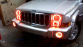 2005-2010 Jeep Commander RGBW Color-Chasing LED Halo Kit LED headlight kit AutoLEDTech Oracle Lighting Trendz Flow Series RGBHaloKits OneUpLighting Morimoto