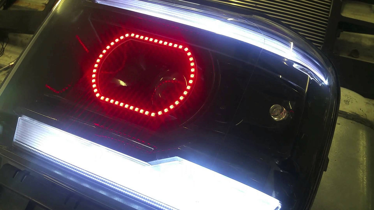 2014-2019 GMC Sierra RGBW Color-Chasing LED Halo Kit LED headlight kit AutoLEDTech Oracle Lighting Trendz Flow Series RGBHaloKits OneUpLighting Morimoto