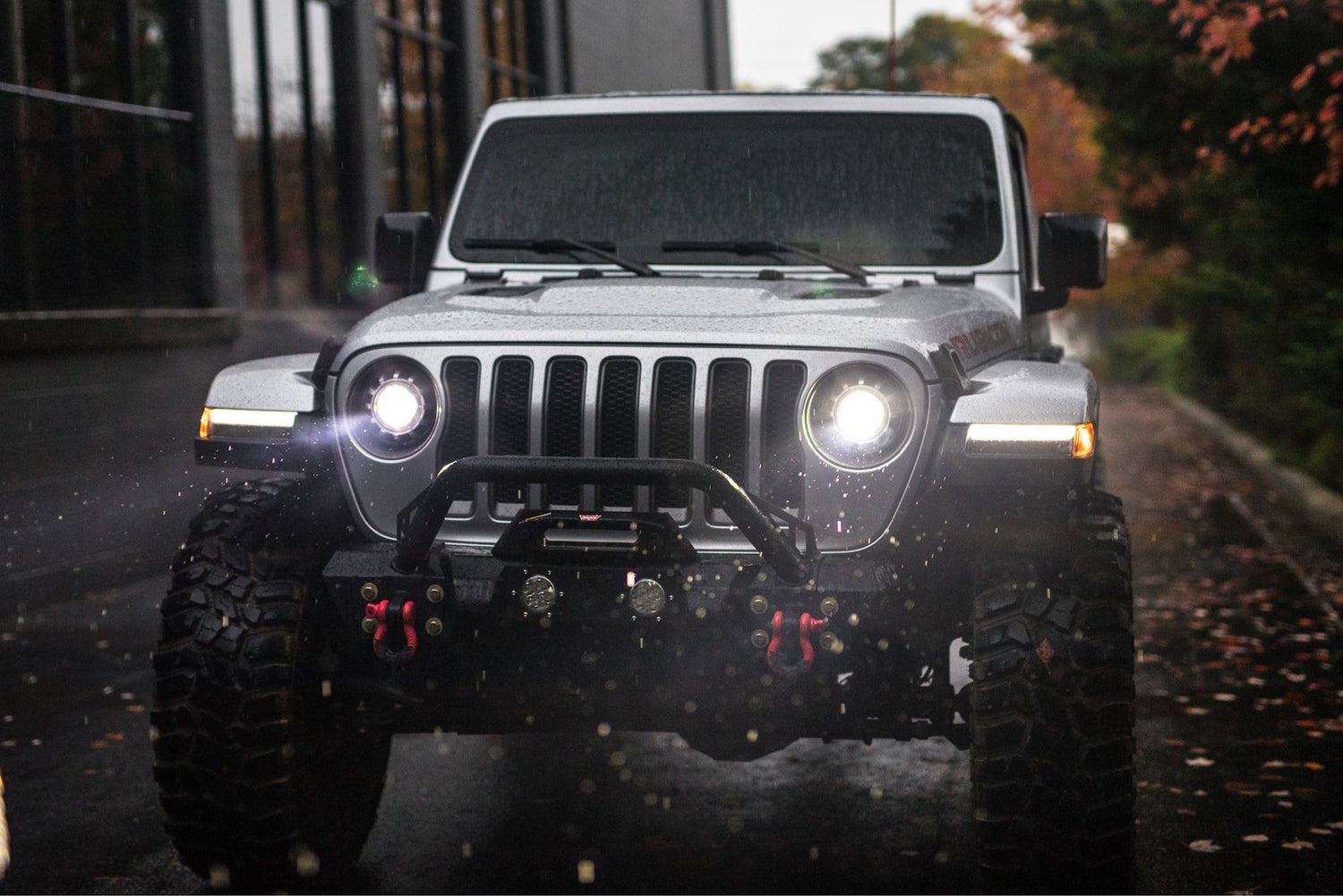 1997-2023+ Jeep Wrangler/Gladiator JK JL JT Prebuilt Color-Chasing LED Halo Headlights LED headlight kit AutoLEDTech Oracle Lighting Trendz Flow Series RGBHaloKits OneUpLighting Morimoto