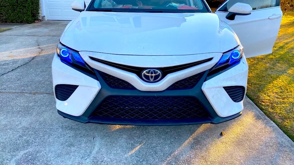 2018-2022 Toyota Camry RGBW Color-Chasing LED Halo DRL Kit LED headlight kit AutoLEDTech Oracle Lighting Trendz Flow Series RGBHaloKits OneUpLighting Morimoto