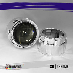Projector Shrouds (Black/Chrome) LED headlight kit AutoLEDTech Oracle Lighting Trendz Flow Series RGBHaloKits OneUpLighting Morimoto