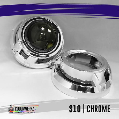 Projector Shrouds (Black/Chrome) LED headlight kit AutoLEDTech Oracle Lighting Trendz Flow Series RGBHaloKits OneUpLighting Morimoto