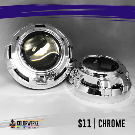 Projector Shrouds (Black/Chrome) LED headlight kit AutoLEDTech Oracle Lighting Trendz Flow Series RGBHaloKits OneUpLighting Morimoto