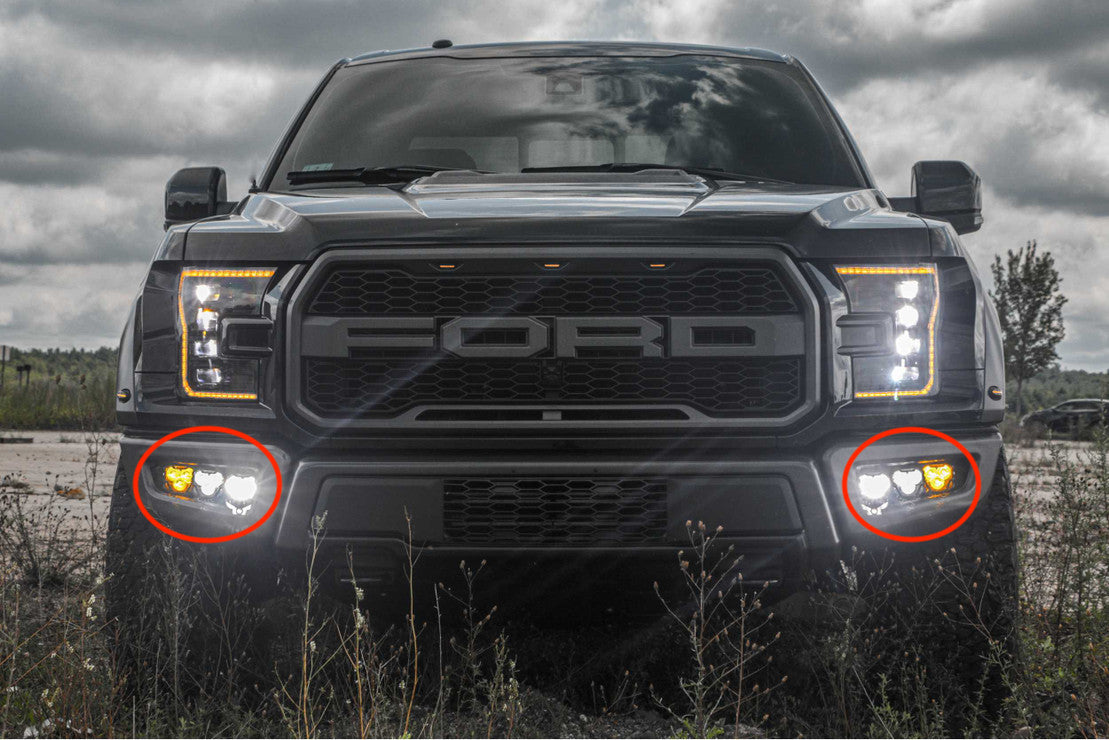2017-2020 Ford Raptor 4Banger LED Fog Lights Pods + Bracket Assembly K